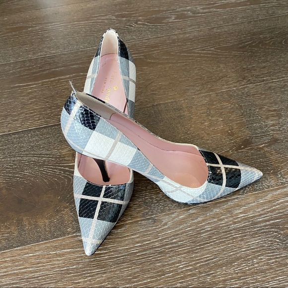 Kate Spade “Licorice too” grey plaid pump - Picture 2 of 10